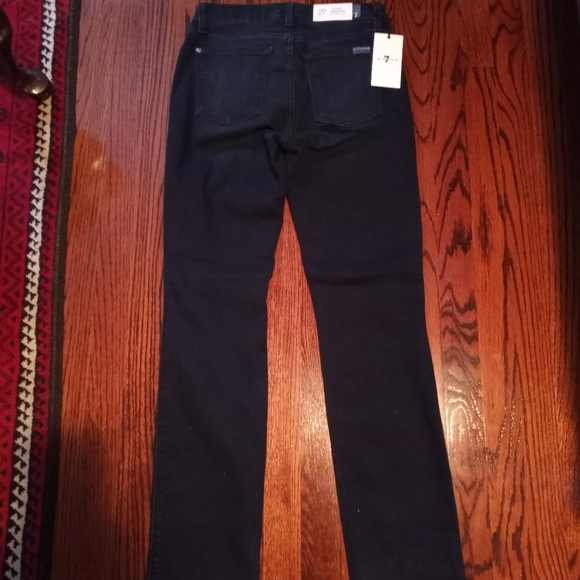 7 For All Man Kind straight leg jeans, blue/black. 98% cotton 2% spandex size 27 - Picture 2 of 4